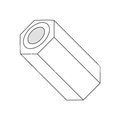 Newport Fasteners Hex Spacer, #4 Screw Size, Natural Nylon, 1/2 in Overall Lg, 0.115 in Inside Dia, 1000 PK 381327